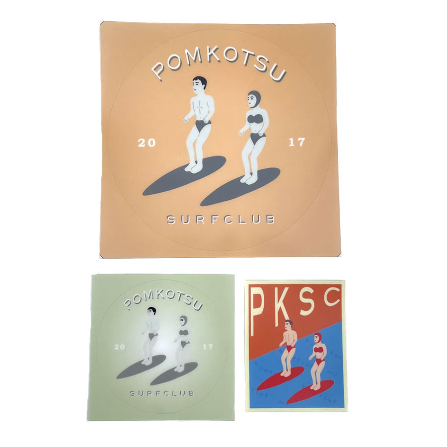 POMKOTSU SURF CLUB(ポンコツサーフクラブ)/ ステッカー / PKSC STICKER Transparent 3pack