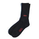 WAX (ワックス) / 靴下 ソックス / LOGO SOCKS - BLACK / WX-0254 / 日本製 / メンズ THM ブラック 黒