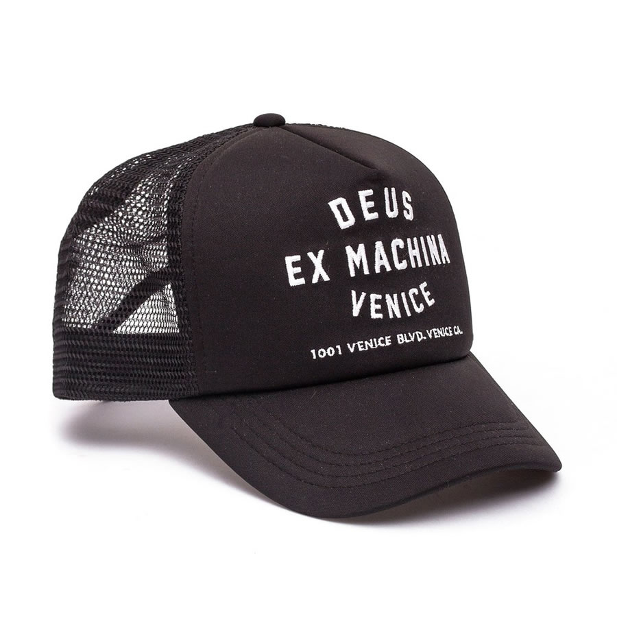  DEUS EX MACHINA ( デウスエクスマキナ ) メッシュキャップ 帽子/ VENICE ADDRESS TRUCKER - BLACK / DMA47620 / メンズ レディース ユニセックス スナップバック CAP　 デウス エクス マキナ DEUSのキャップ 