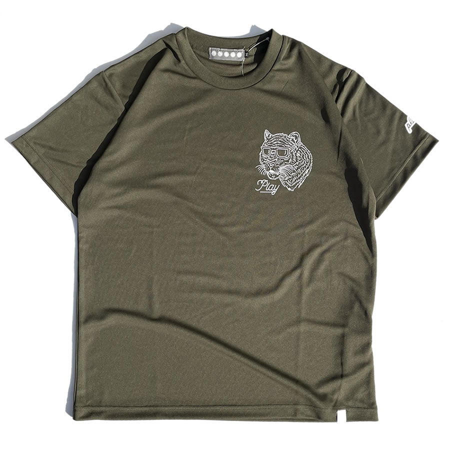 PLAY DESIGN プレイデザイン / P01 / 半袖ドライTシャツ / CC MESH TEE - KHAKI / 23SS0CMTE / メンズ カーキ オリーブグリーン 吸水速乾 ラッシュガード