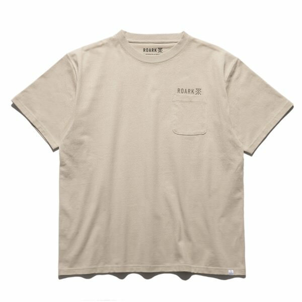 THE ROARK REVIVAL ロアーク / 半袖 ドライ Tシャツ / "LOGO" FINE TECH DRY TEE - BEIGE / RTJF900 / メンズ 速乾 消臭 ベージュ