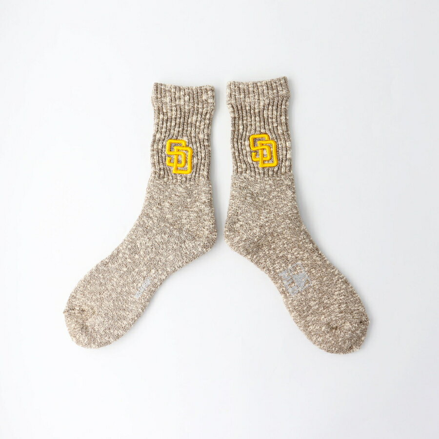 ROSTER SOX(ロスターソックス) x MLB / 靴下 クルーソックス / 3D MLB SOCKS - BROWN / MLB-128-SD / メンズ