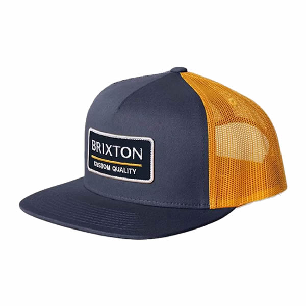 BRIXTON ( ブリクストン ) / スナップバック メッシュキャップ 帽子 / PALMER PROPER MP MESH CAP - WASHED NAVY x BRIGHT GOLD / 11070 - WNYBG / メンズ 23FW