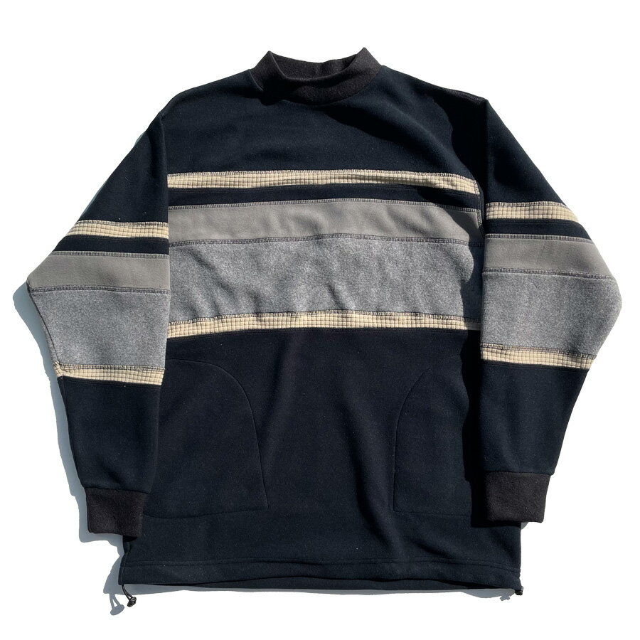 BURLAP OUTFITTER(バーラップアウトフィッター) / フリースクルーネック / RUGBY STRIPE FLEECE TOP - BLACK / BO030076 / メンズ