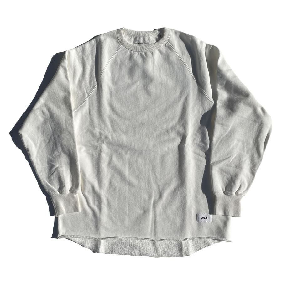 WAX(ワックス) / カットオフ スウェットクルー トレーナー / CUT OFF SWEAT SHIRT - WHITE / WX-0314 / 日本製 メンズ THM ホワイト