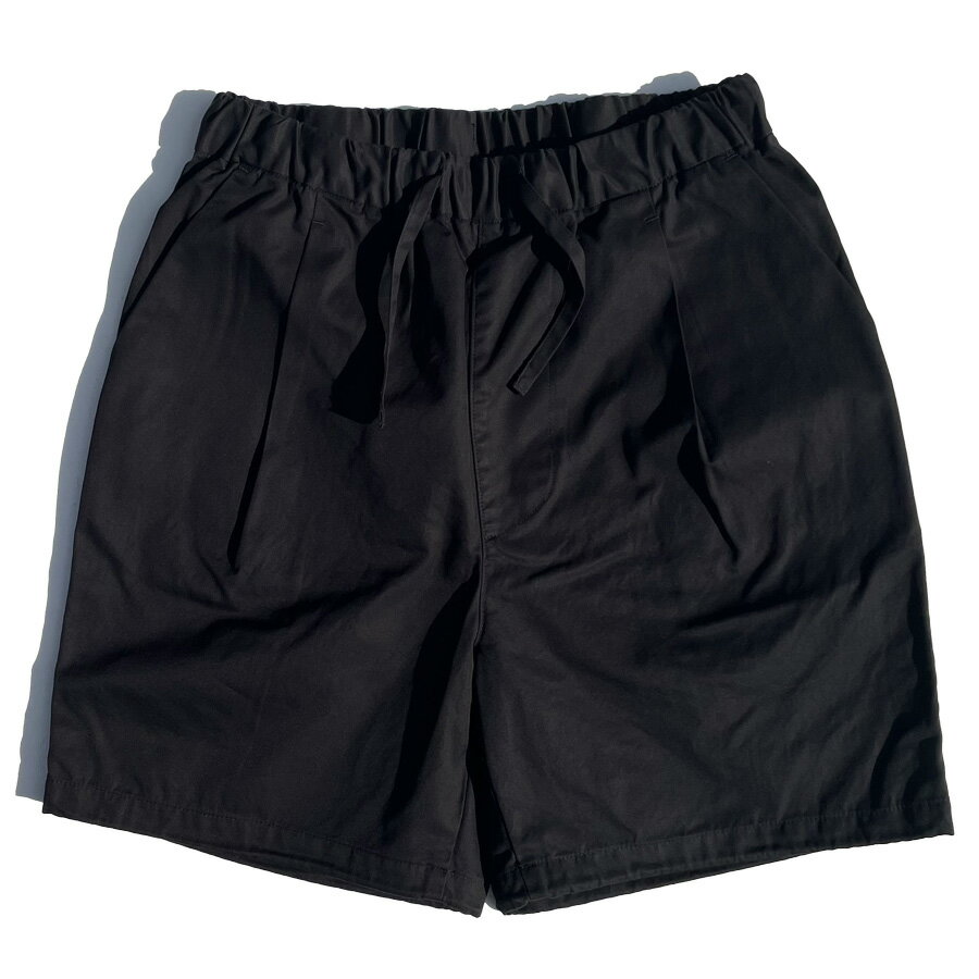 WAX(ワックス) / ワイドイージーショーツ / LOOSE SHORTS - BLACK / WX-0332 / メンズ 日本製