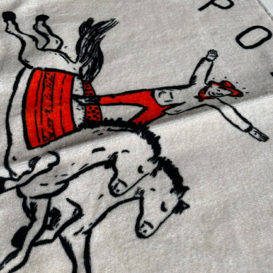 Poler Outdoor Stuff(ポーラー アウトドア スタッフ) / ハンドタオル / COTTON HAND TOWEL - BEIGE / 251MCV0176 / ベージュ オフホワイト ロゴ 馬 アウトドア スポーツ