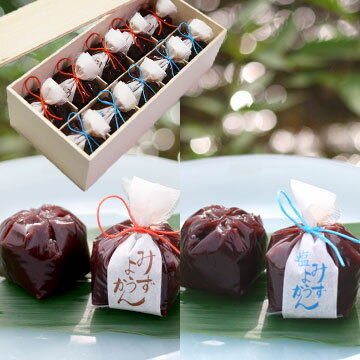 あす楽13時まで 送料無料 バレンタイン ギフト 和菓子 木箱入り 水羊羹5個・塩水羊羹5個 水羊羹(みずようかん) ひとくちようかん 高級 京都 お取り寄せ 詰合せ 内祝 御祝 御供 手土産 お菓子 贈り物 セット