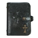 クロムハーツ アジェンダ スモールCHクロス セメタリークロスパッチ 手帳カバー シルバー レザー ユニセックス ブラック CHROME HEARTS 【中古】 【アパレル・小物】