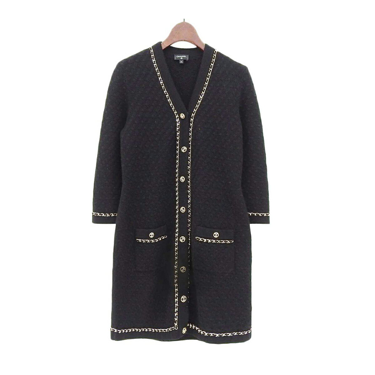 シャネル ココマーク カシミヤ ニット カーディガン P75677K10893 レディース ブラック CHANEL 【中古】 【アパレル・小物】のサムネイル