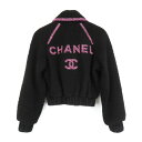シャネル ココマーク ロゴ ボア ツイード トリミング ブルゾン レディース ブラック ピンク CHANEL 【中古】 【アパレル・小物】