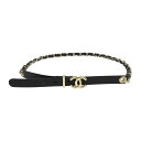 シャネル ココマーク チェーンベルト 75/30 GP レザー ユニセックス ブラック CHANEL 【中古】 【アパレル・小物】