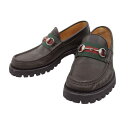 グッチ ウェブライン ホースビット ローファー 496246 メンズ ブラウン GUCCI 【中古】 【アパレル・小物】(4)