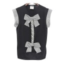 シャネル リボン チェーン モチーフ ショートスリーブ ニット P30833K00437 レディース ブラック CHANEL 【中古】 【アパレル・小物】