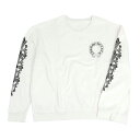 クロムハーツ ホースシュー プリント 袖フローラル トレーナー メンズ ホワイト CHROME HEARTS 【中古】 【アパレル・小物】