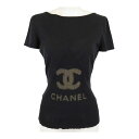 シャネル ココマーク リブ 切替 ショートスリーブ ニット P40676K02966 レディース ブラック CHANEL 【中古】 【アパレル・小物】