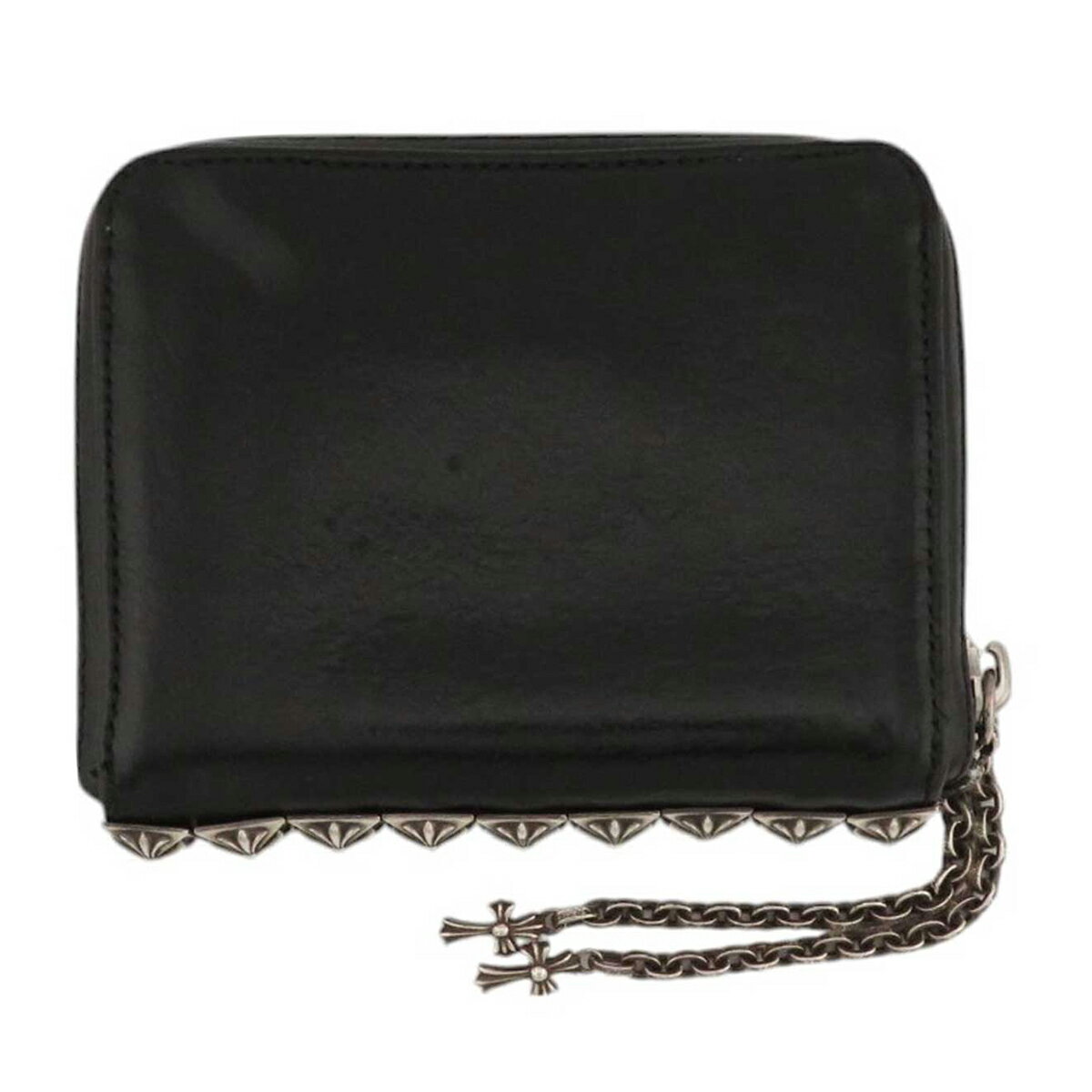 クロムハーツ 3 サイド ジップ レザー ウォレット レザー SV925 ユニセックス ブラック CHROME HEARTS 【中古】 【アパレル・小物】