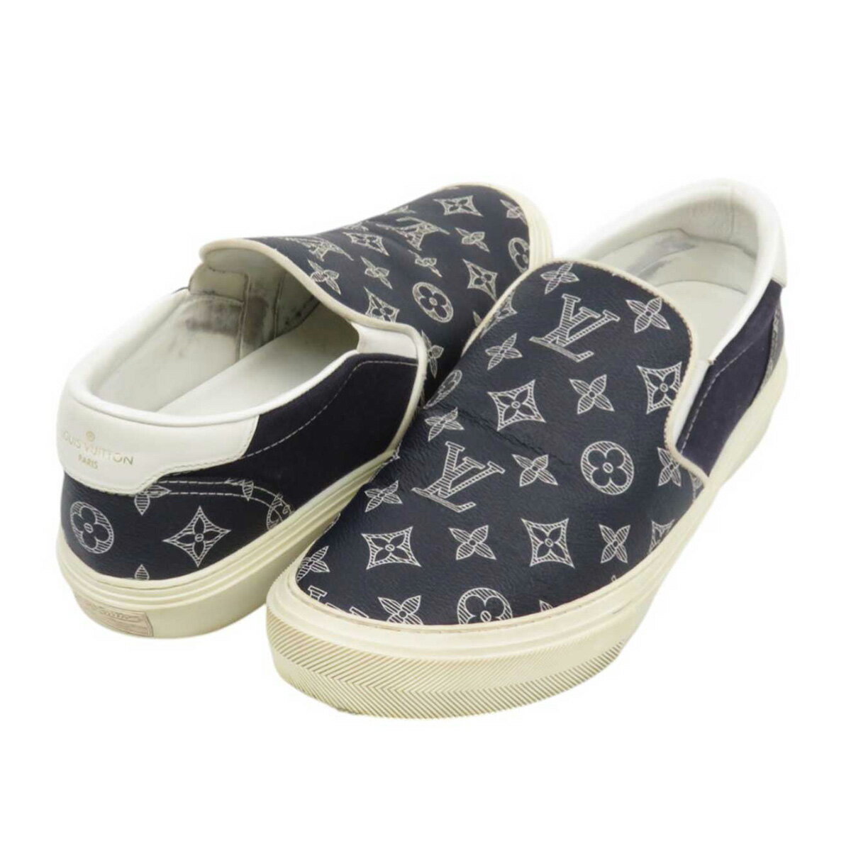 ルイヴィトン トロカデロライン モノグラムインク スリッポン メンズ ネイビー LOUIS VUITTON 【中古】 【アパレル・小物】