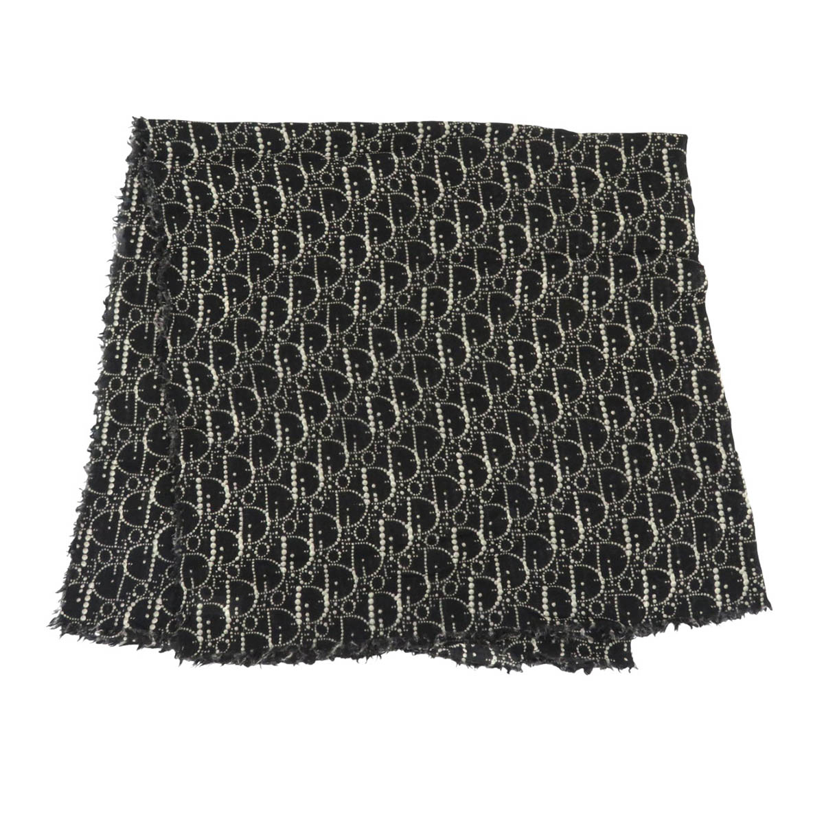 ディオール オブリーク ウール ショール 61810 ユニセックス ブラック Dior 【中古】 【アパレル・小物】