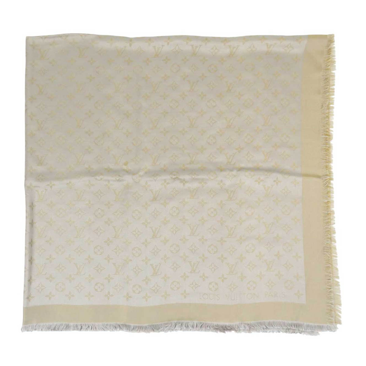 ルイヴィトン ショール モノグラム シャイン M75121 ユニセックス グレージュ LOUIS VUITTON 【中古】 【アパレル・小物】