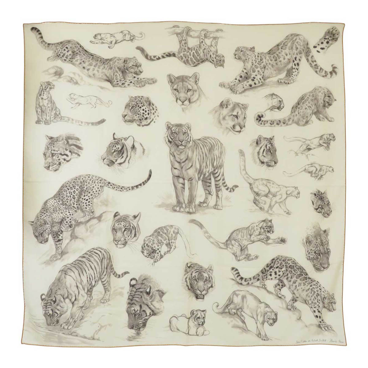 エルメス カレジェアン 140 DANS LATELIER DE ROBERT DALLE ロベールダレのアトリエ ユニセックス オフホワイト グレー オレンジ 他 HERMES 【中古】 【アパレル・小物】