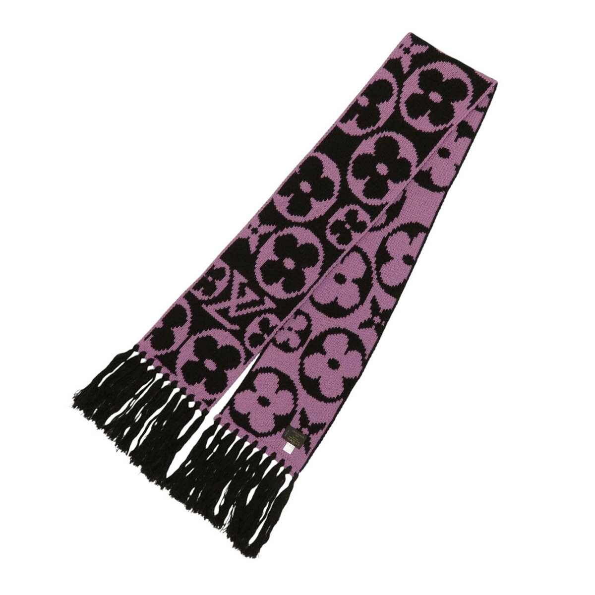 ルイヴィトン エシャルプ グラン フロア マフラー モノグラム ユニセックス ブラウン ピンク LOUIS VUI..