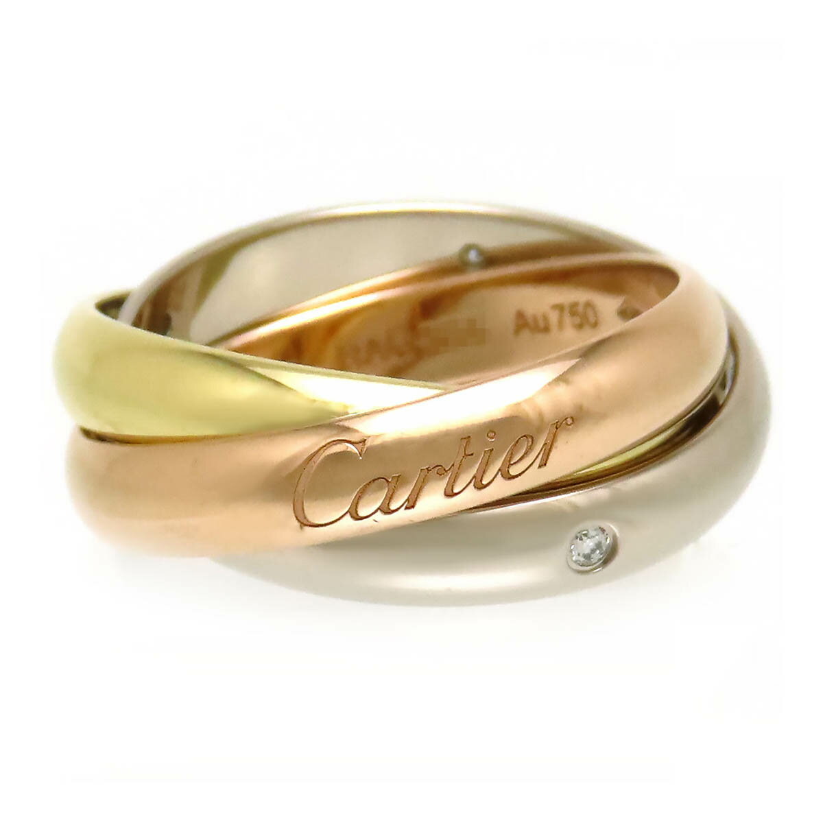 カルティエ トリニティ リング ダイヤモンド #51 Au750 (K18YG K18WG K18PG) レディース CARTIER [美品] 【中古】 【ジュエリー】のサムネイル