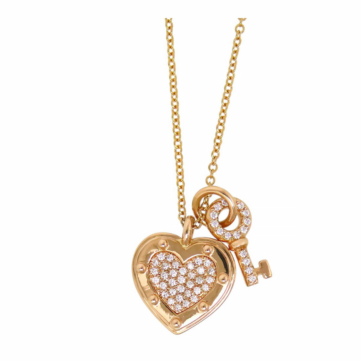 ティファニー リターントゥ ハートタグ キー ネックレス AU750 (K18PG) レディース TIFFANY&Co. [美品] 【中古】 【ジュエリー】