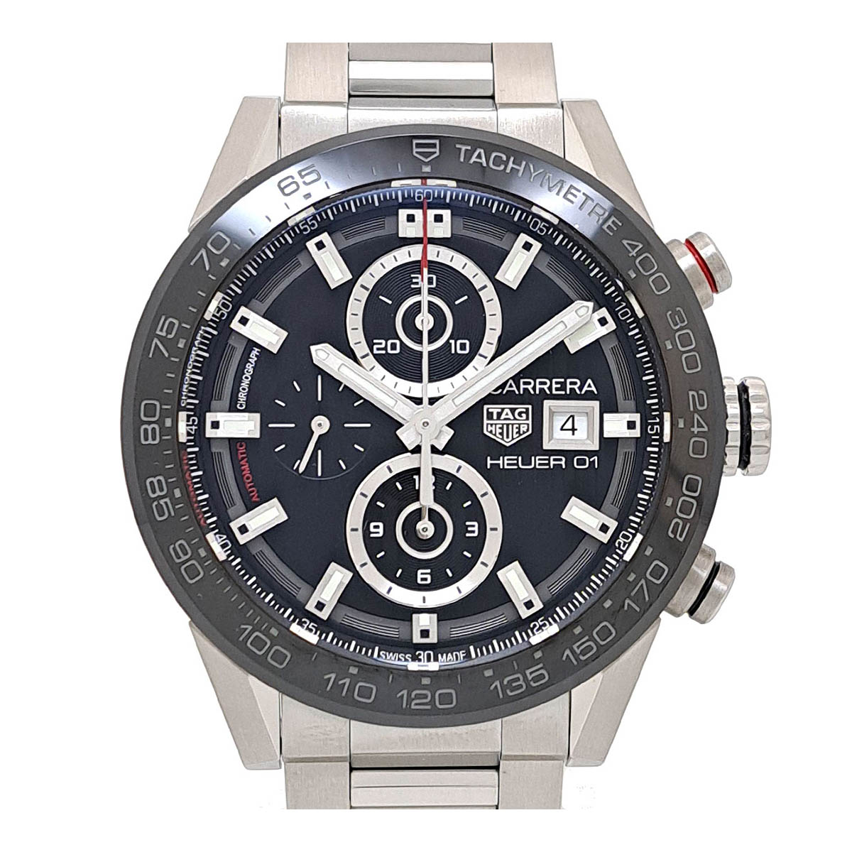 タグホイヤー カレラ クロノグラフ デイト CAR201Z.BA0714 自動巻き ステンレススティール セラミック メンズ TAG HEUER 【中古】 【時計】