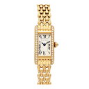 カルティエ タンクアロンジェ ダイヤベゼル WB3005K3 クオーツ イエローゴールド レディース CARTIER 【中古】 【時計】