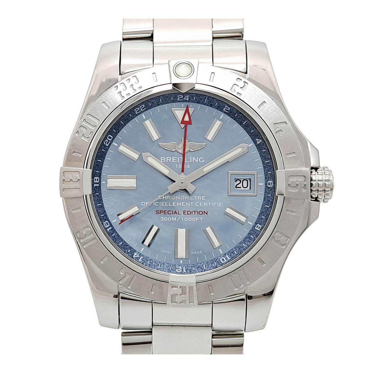 ブライトリング アベンジャーII GMT シェル文字盤 デイト A32390 自動巻き ステンレススティール メンズ BREITLING 【中古】 【時計】