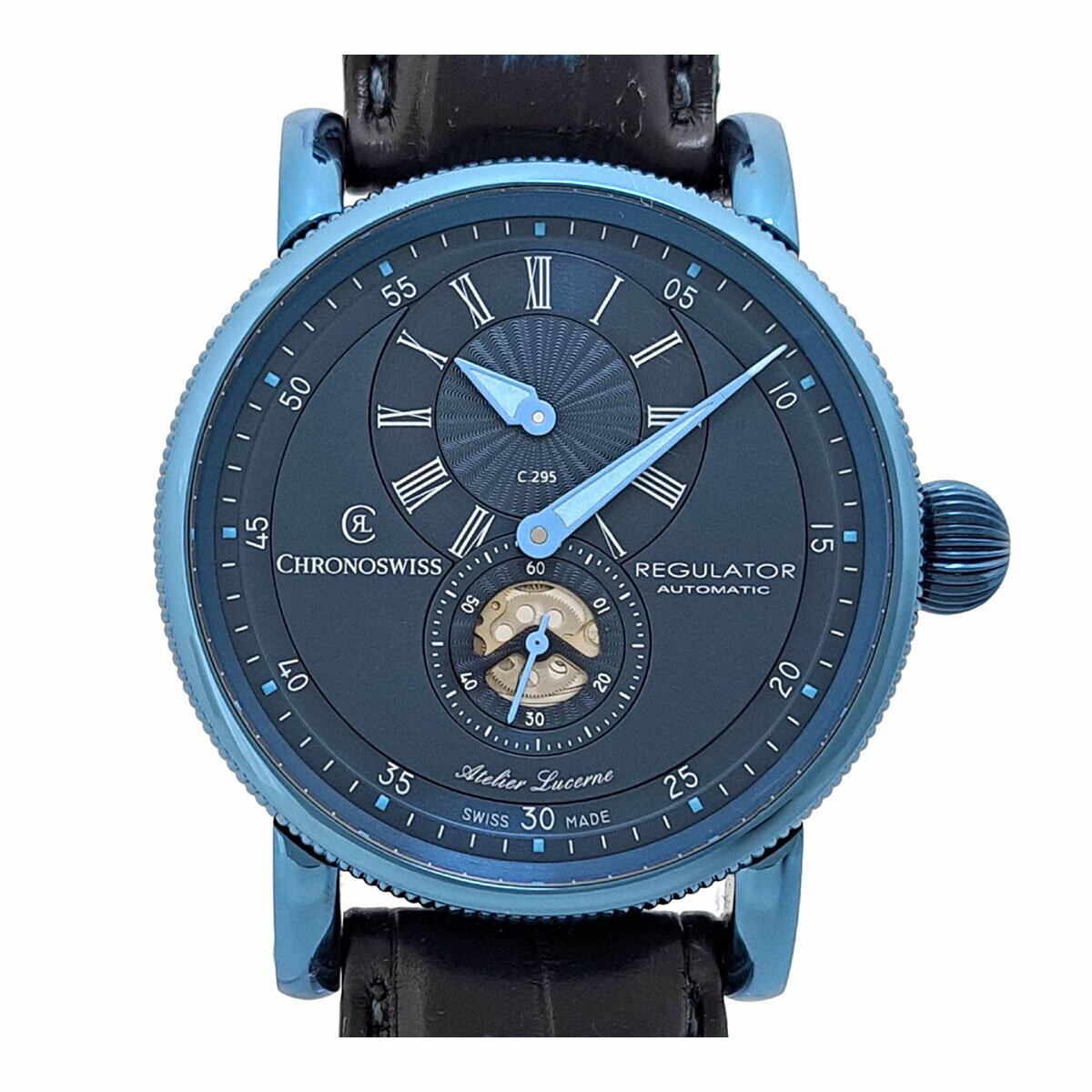 クロノスイス レギュレーター クラシック ブルースチール CH-8776-BL 自動巻き ステンレススティール メンズ Chronoswiss 【中古】 【時計】