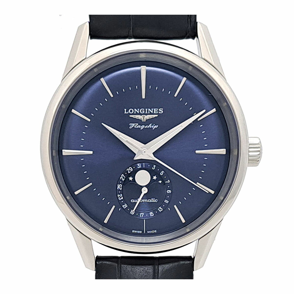 ロンジン フラッグシップ ヘリテージ ムーンフェイズ L4.815.4 自動巻き ステンレススティール メンズ LONGINES 【中古】 【時計】