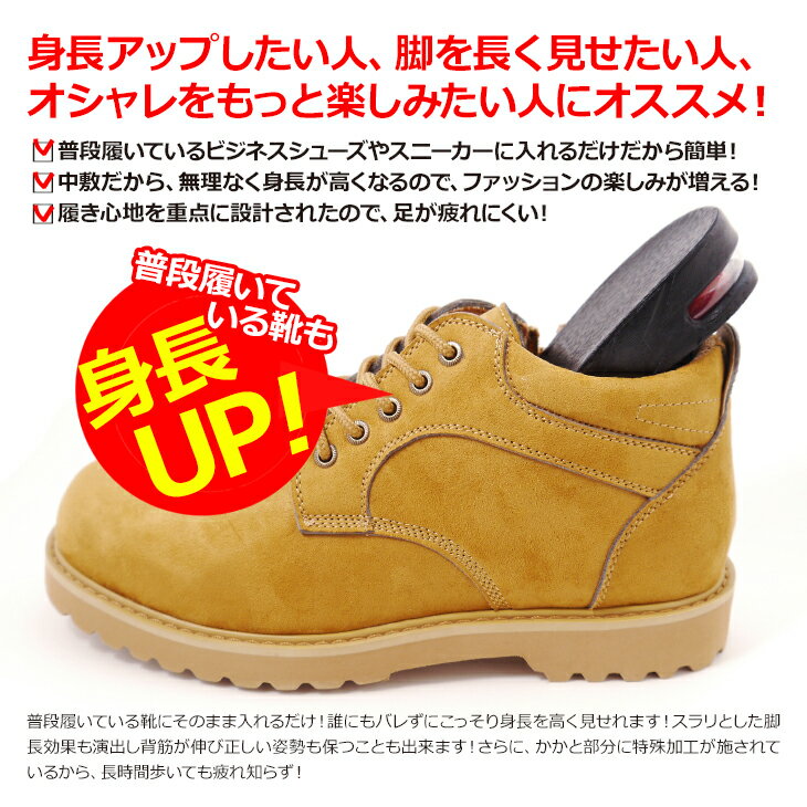 TALLSHOES シークレットインソール 3cm 踵部分 背が高くなる 身長アップ 身長が高くなる ヒールアップインヒール シークレット靴 厚底 インヒール 中敷き 踵 サイズ調整 靴の中敷き 身長アップヒール メンズ レディース 男女兼用 送料無料 ギフト対応 あす楽