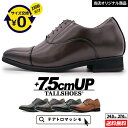 シークレットシューズ 厚底 革靴 トールシューズ 7.5cm ビジネスシューズ 背が高くなる靴 厚底靴 紳士靴 身長アップ ハイヒール 足が長く見える ハイヒール ヒールアップシューズ メンズ靴 tallshoes シークレット靴 底上げ インヒール メンズシューズ シークレット革靴