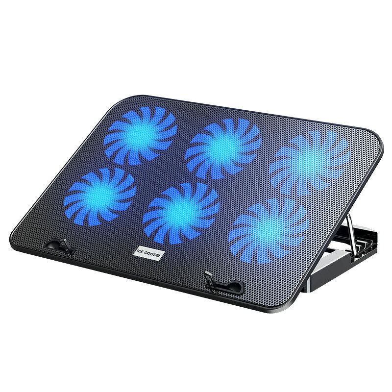 本体天板素材：鉄製メッシュパネル電源方式：USB 給電カラー：ブラック ホワイト レッド ピンク【6 基ファンによる全方位強力冷却】6 つのファンをバランスよく配置し、ノート PC 底面全体をムラなく冷却。CPUGPU 周辺の熱を集中的に逃がし、長時間のゲーミングや動画編集でも熱暴走を抑えます。【静音設計＆風量調整機能】ファン回転数 2000～2400RPM を調整可能。作業内容に合わせて風量をコントロールでき、静音モードではオフィスや夜間作業でも騒音が気になりません。スイッチで簡単に ON/OFF 切替。【18 インチまで幅広対応】13 インチから 18 インチまで、一般的なノート PC から大型ゲーミングノートまで幅広く対応。大きめの PC でもしっかり載せられる安定設計です。【5 段階高さ調整】5 段階で角度高さを自由に調整可能。最適な目線に合わせてノート PC を設置し、長時間使用時の首肩の疲れを和らげます。金属製スタンド脚で安定感抜群。【デュアル USB ポート「一借一還」仕様】本体給電用の入力ポートに加え、出力用 USB ポートを 1 つ搭載。ノート PC の USB 端子を占有せず、マウスや USB メモリなど別機器を接続できます。【丈夫な鉄製メッシュ天板】通気性に優れた金属メッシュパネル採用。放熱効率を高めると同時に、重量のあるゲーミングノートをしっかり支える耐久性を実現。ABS 樹脂フレームとの組み合わせで軽さと強度を両立。