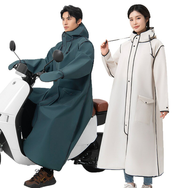 レインコート ロング丈 ダブルバイザー ポケット付き 手袋付き 自転車 バイク用 防暴雨 防水防風 通勤通学 男女兼用 雨具 大きいサイズ 裾カバー 実用的 屋外