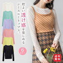 シースルーTシャツ カットソー トップス レディース トップス 長袖 透け感 レイヤード プルオーバー シアー クルーネック 春夏 薄手 カジュアル 着痩せ