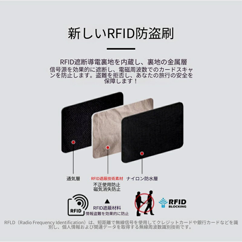 RFID スキミング防止 パスポートケース ネックポーチ 隠し胸ポーチ 海外旅行 貴重...