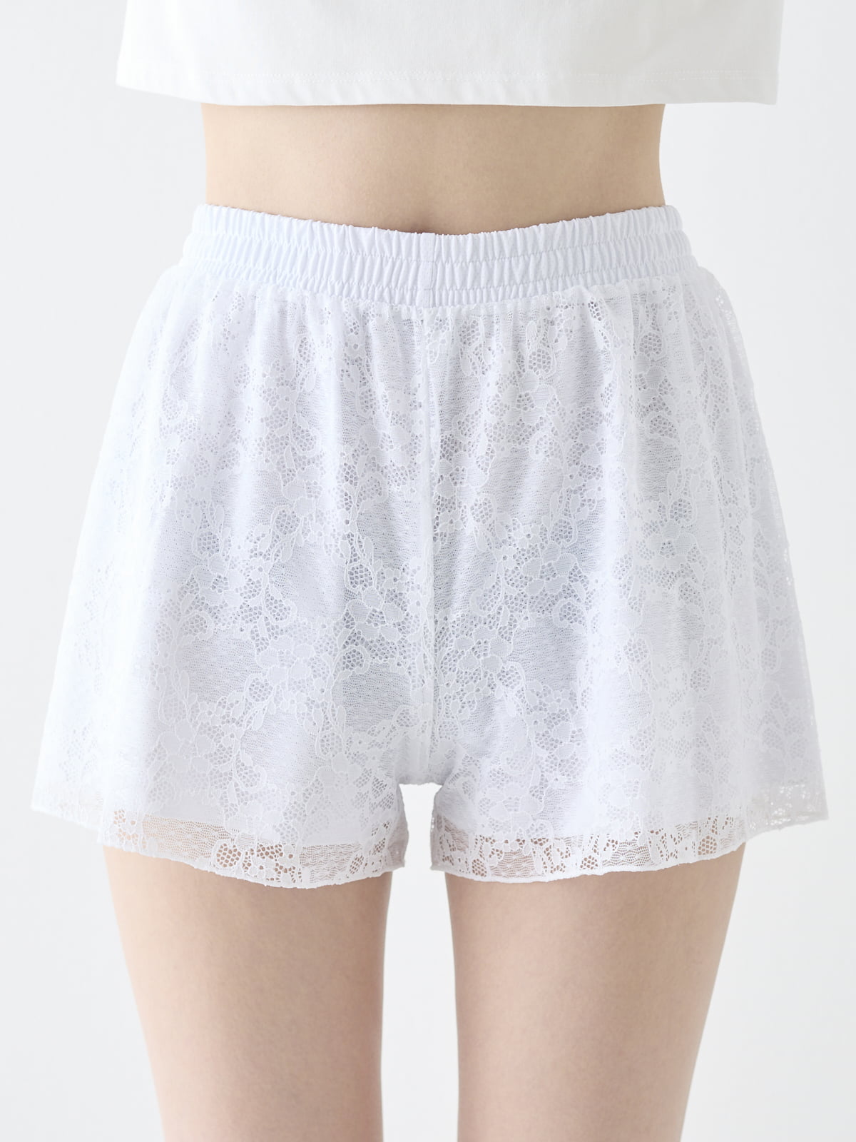 総レースペチパンツ1分丈 レディース インナー ペチコート 肌着