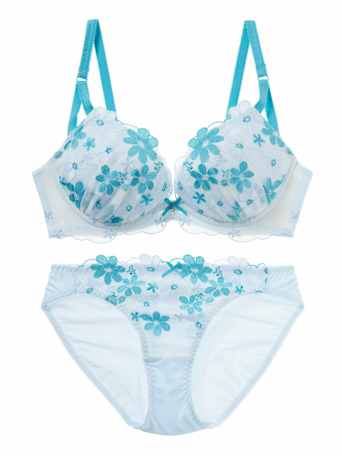 プチカドーブラ&ショーツセット ブラセット B〜Fカップ ブラジャー ショーツ セット 谷間 盛る 脇背中すっきり 脇肉 脇高 大きいサイズ 下着(B65〜F75)のサムネイル