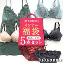 tutuanna チュチュアンナ 福袋 レディース ブラセット 単品ブラジャー 単品ショーツ 下着 キャミソール A65〜F75 [HAPPY BAG]インナー5点セット(B)