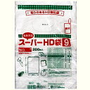 スーパーHDポリ袋(ビニール袋) No15 紐付き(規格袋15号 大サイズ)200枚入り水ものを入れるのに便利なショーレックス素材の極薄ポリ袋。衛生的なポリエチレン袋(ショーレックス袋)です。食品のストック、酸化防止、冷凍保存にも使える。半透明(乳白色)