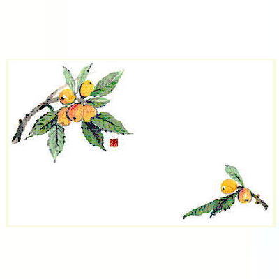 [業務用]高級和紙ランチョンマット(テーブルマット/おてもとマット)尺3 和柄 びわ 100枚入り使い捨て紙..