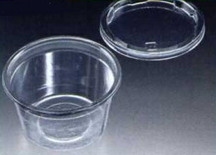 おかずカップ クリーンカップ 60丸型 透明フタ付き100枚 プラスチックの使い捨てカップ(お惣菜/おかず/デザート/フル…