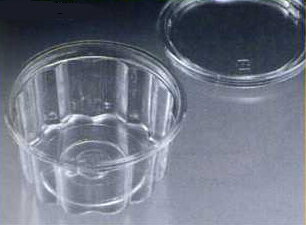 [業務用]バイオクリーンカップFG430菊型 透明フタ付き100枚 プラスチックの使い捨てカップ(お惣菜/おかず/デザート/フルーツ)に(食品用/容器/器/うつわ/入れ物/包材)大きめサイズのプラカップ/こぼれにくい内嵌合蓋/重ねて積みやすい/テイクアウトお持ち帰り容器