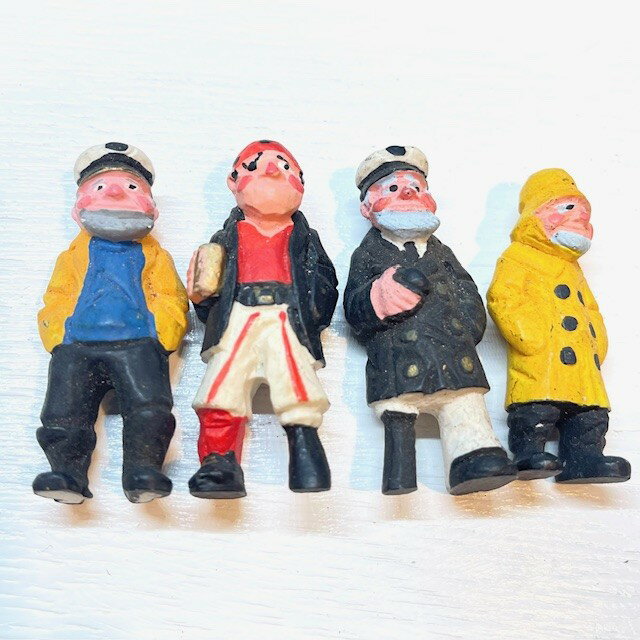 マドロス人形 4体セット海賊 パイレーツ 小さい人形身長約4.5cmfeelthesea海を感じる置物南国テイスト..