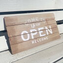 カフェ風 OPEN オープン ウッドボード ナチュラル feelthesea海を感じる雑貨ナチュラルテイストレトロ 風ビンテージ 風カフェ、ホテル、玄関、ガレー...