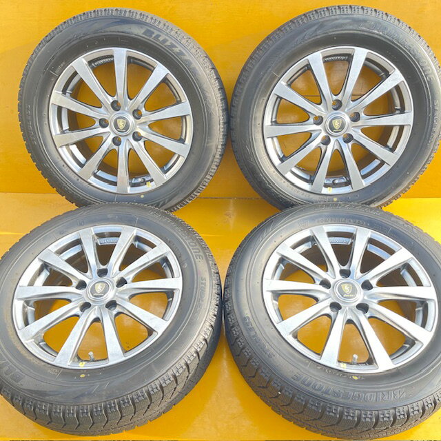 【中古】2017年日本製スタッドレス205/60R16＋アルミホイールノア、ヴォクシィ－90系、ステップワゴンRP系、プリウスα、マツダ3、SAI、プリウスα、ジューク、HR-V、ジェイドなどに、