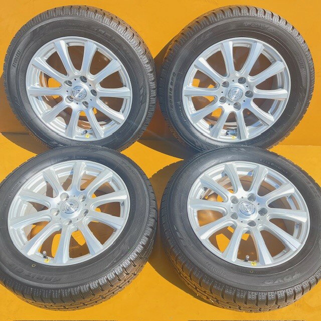 【中古】205/60R162020年 8.5分山日本製 トーヨースタッドレス＋ アルミホイール オフセット＋40ノア、ヴォクシィ－ 90系、ステップワゴン RP系、プリウスα、マツダ3、SAI、プリウスα、ジューク、HR-V、ジェイドなどに、